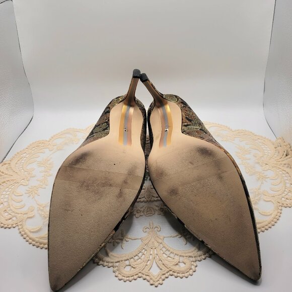 Sassy 9.5M Sam Edelman Hazel Bronze Metallic Stiletto HIgh Heels - Picture 3 of 6